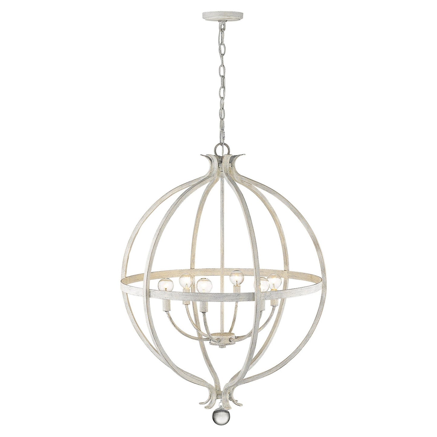HomeRoots Callie 6-Light Pendant in Country White Finish