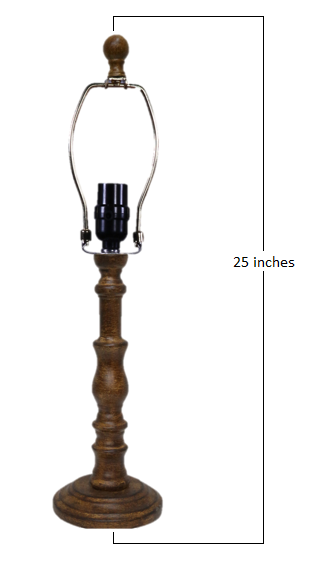HomeRoots Classic Candle Stick Shape Table Lamp Base in Brown Finish