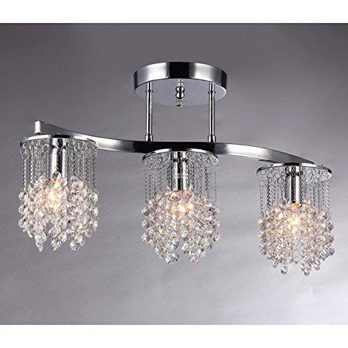 HomeRoots Clee 3-Light 20" Crystal Chandelier In Chrome Finish