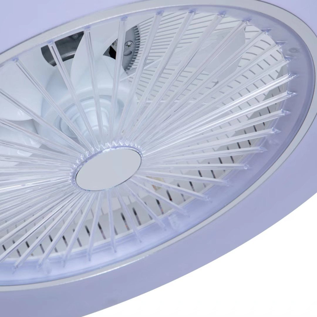 HomeRoots Contemporary Acrylic Fan And Ceiling Lamp in White Finish