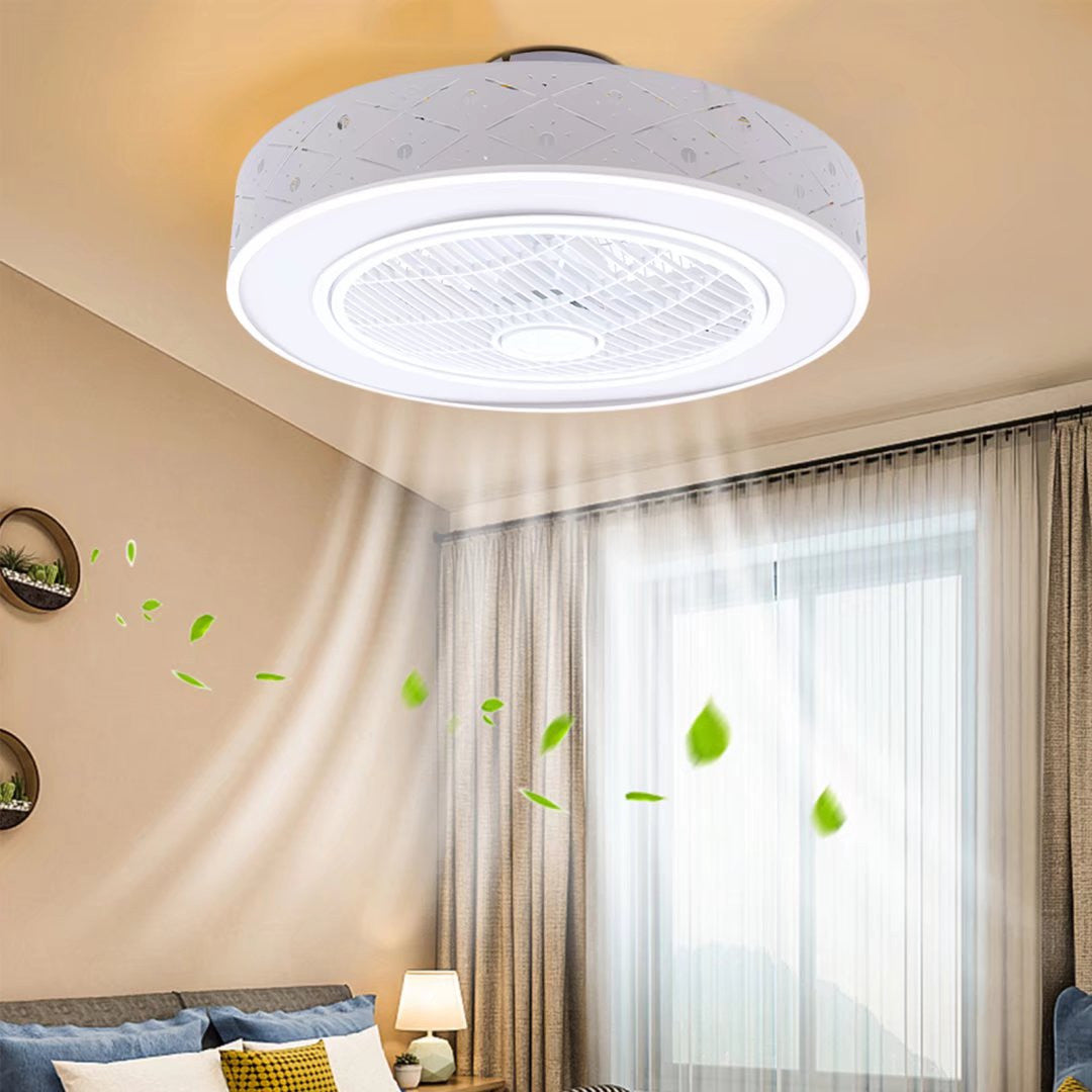 HomeRoots Contemporary Ceiling Ceiling Fan and Light in White Finish
