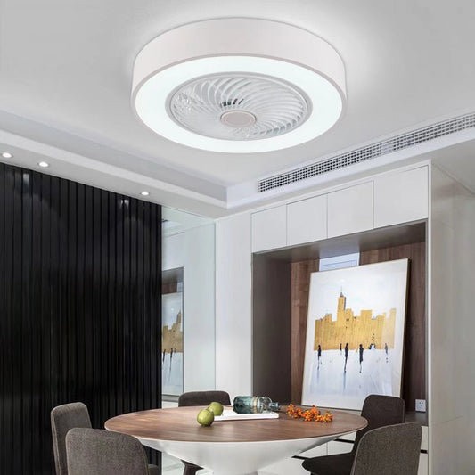 HomeRoots Contemporary Ceiling Lamp And Fan in White Finish