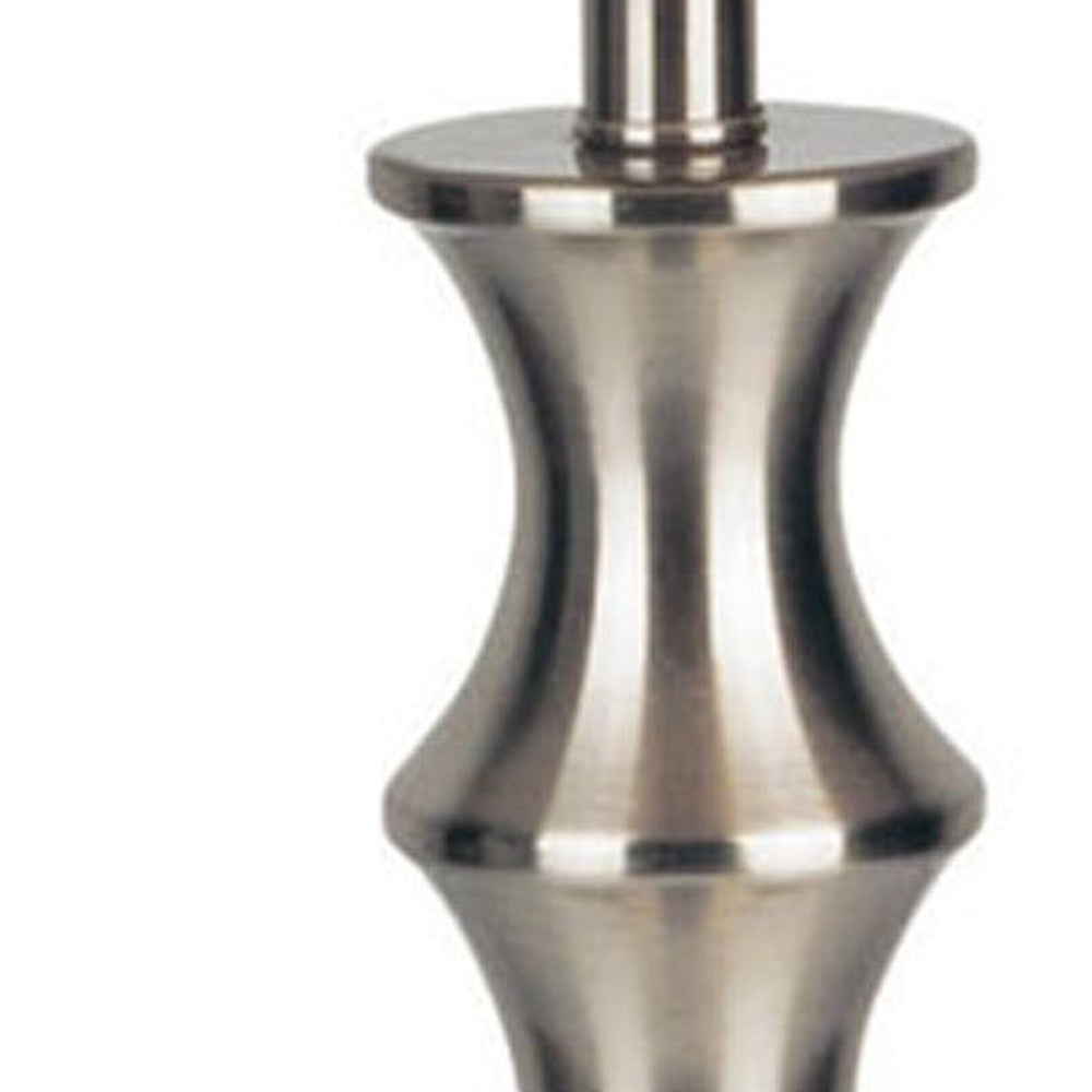 HomeRoots Contemporary Table Lamp With White Shade in Silver Finish