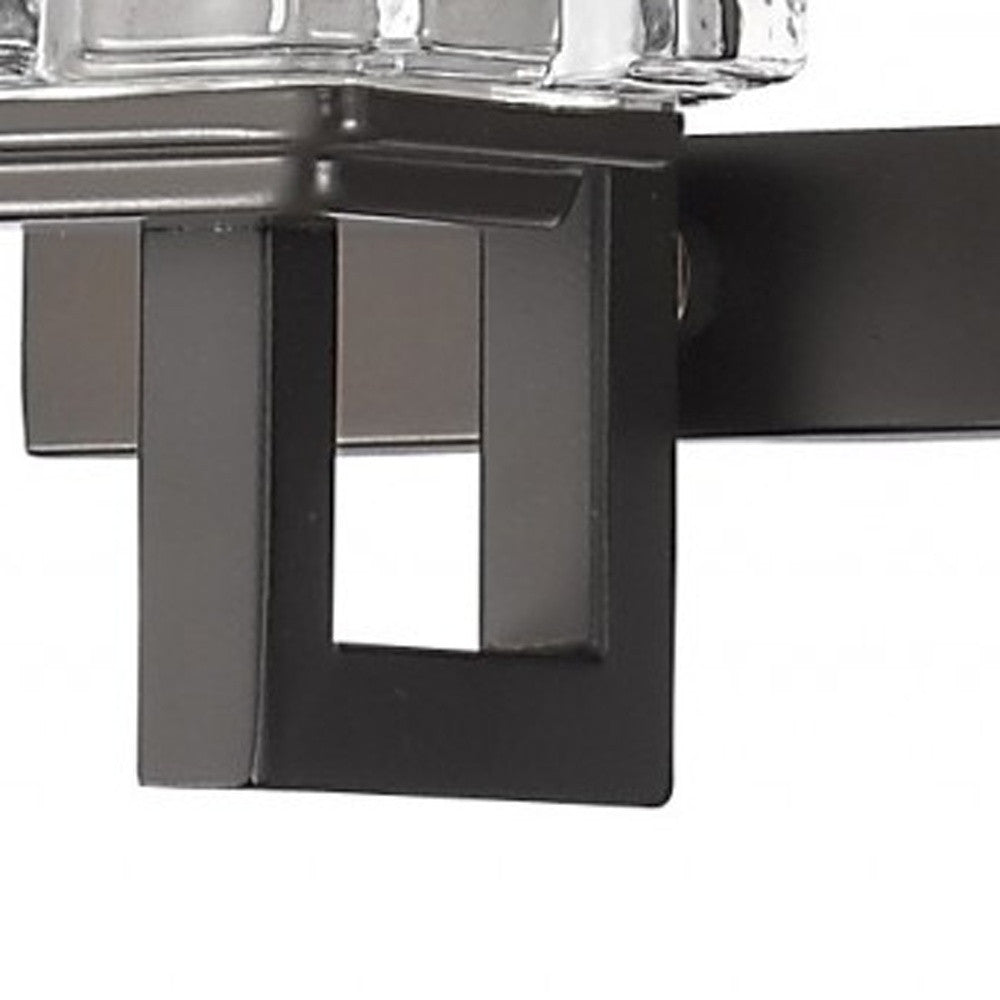 HomeRoots Coralie 3-Light Sconce With Pressed Crystal Shades and Oil Rubbed Bronze Finish
