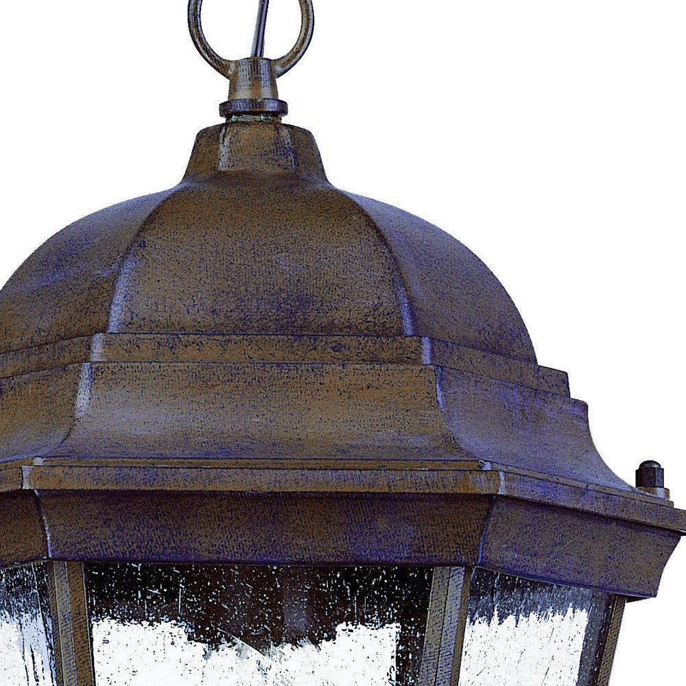 HomeRoots Domed Lantern Hanging Light in Dark Brown Finish