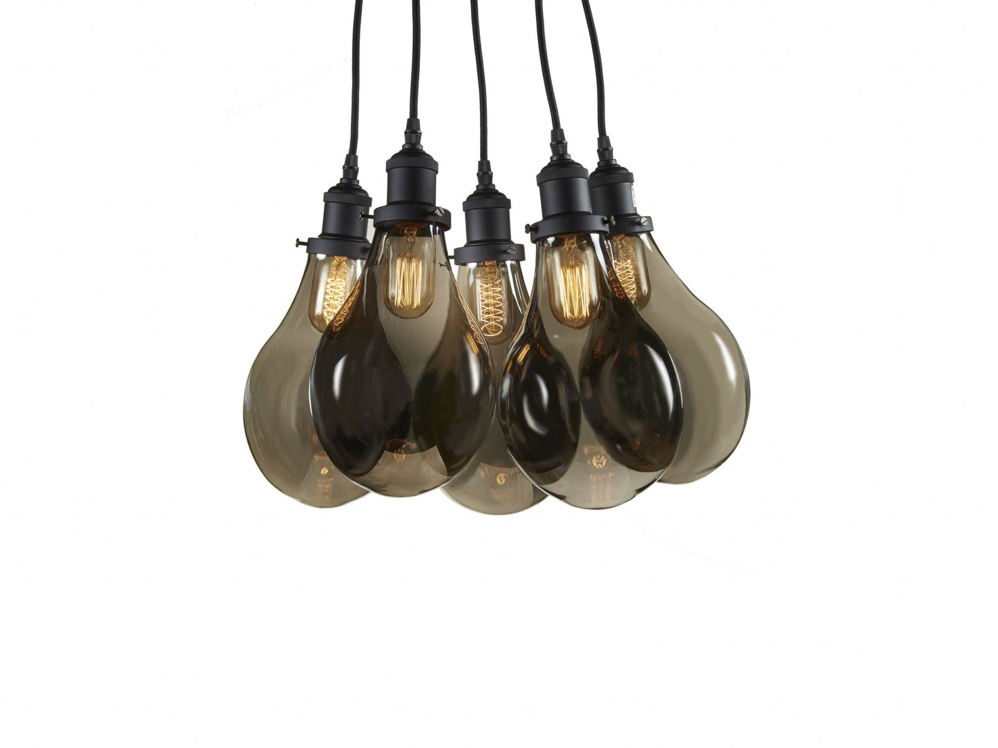 HomeRoots Ember Glass Tear Drop Pendant Light