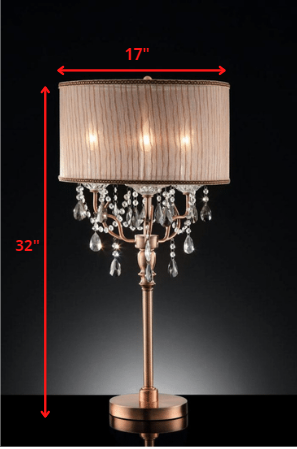 HomeRoots Faux Crystal Accent Table Lamp in Silver and Pink Finish