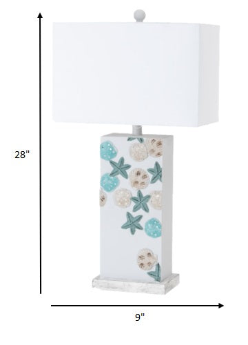HomeRoots Green and White Starfish Table Lamps in Set of Two