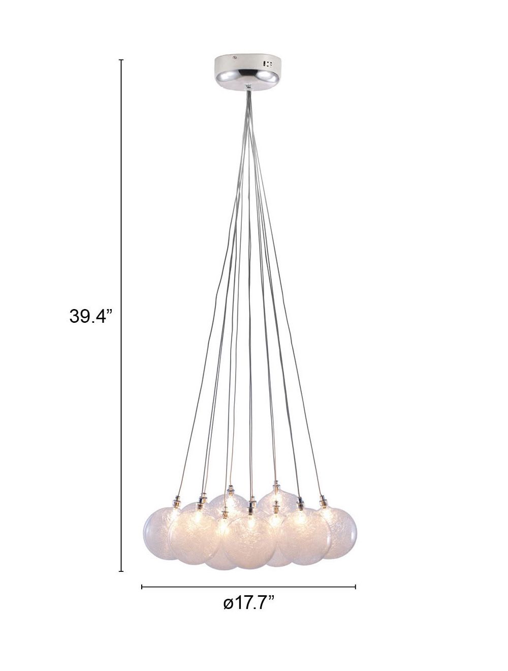 HomeRoots Grouped Frosted Bulbs Ceiling Lamp With Stainless Steel Finish