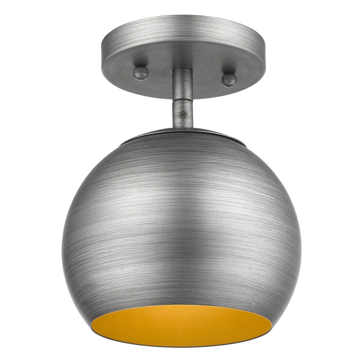 HomeRoots Hanging Dome Light With Light Gray and Gold Finish