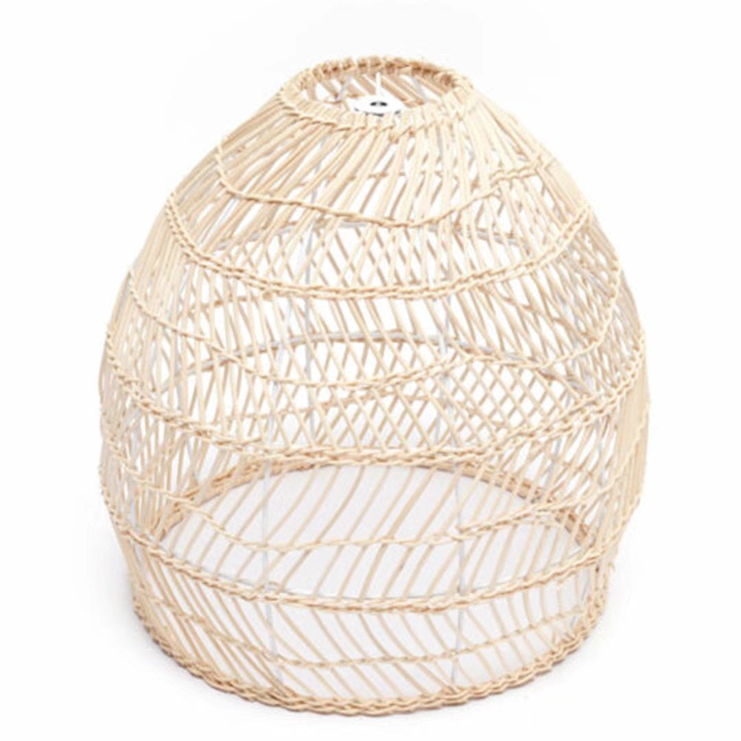 HomeRoots Hanging Pendant Lamp With Natural Woven Rattan Finish