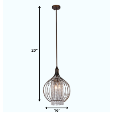 HomeRoots Kate Crystal Chandelier In Bronze