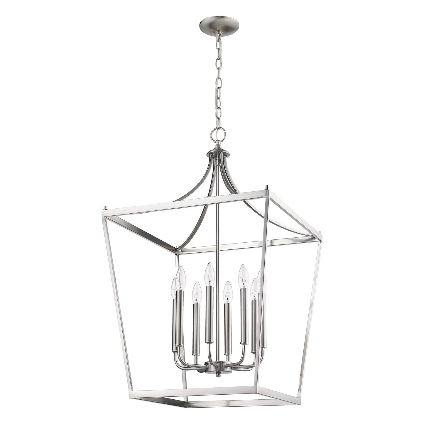 HomeRoots Kennedy 8-Light Pendant in Satin Nickel Finish