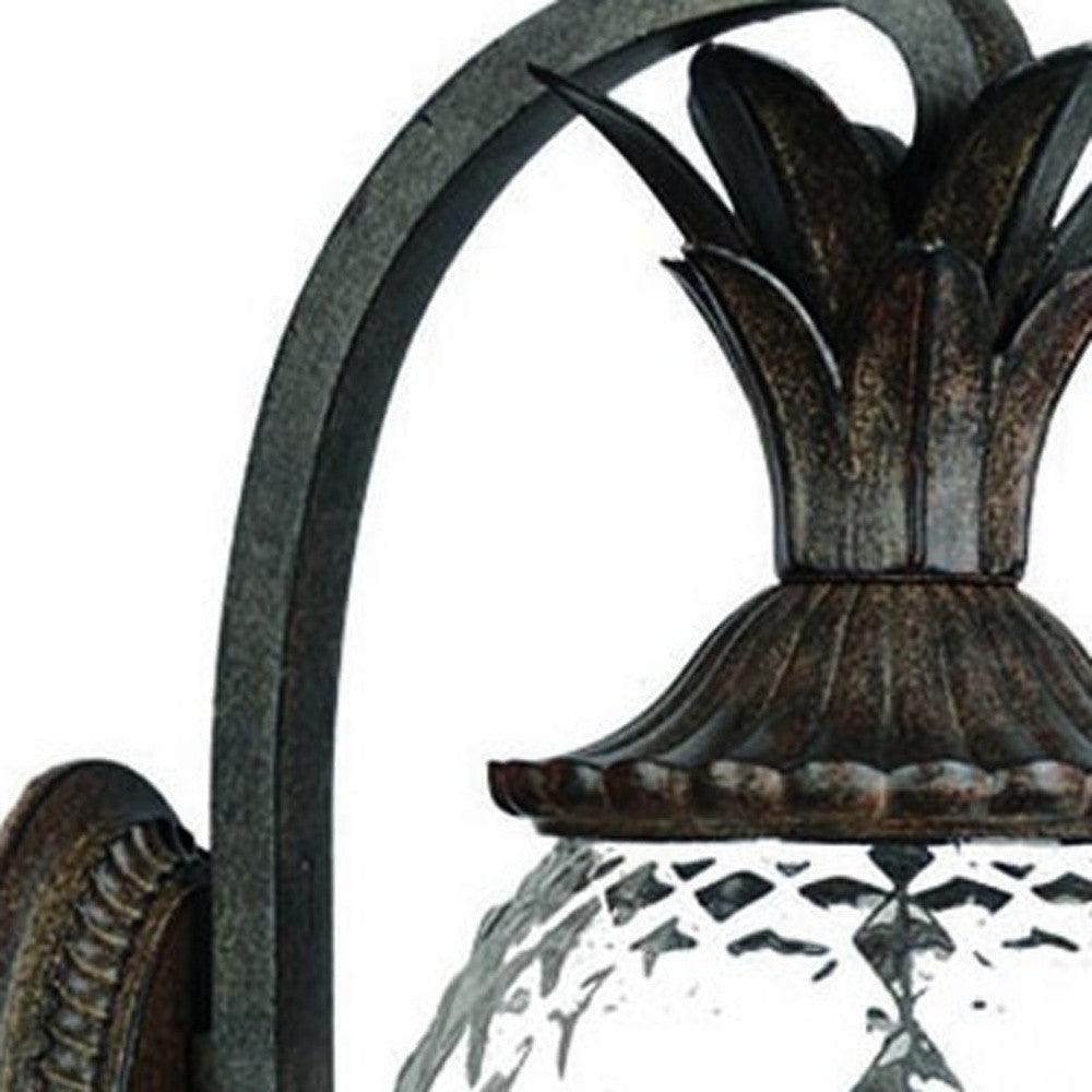 HomeRoots Lanai 3-Light Coral Wall Light in Black Finish