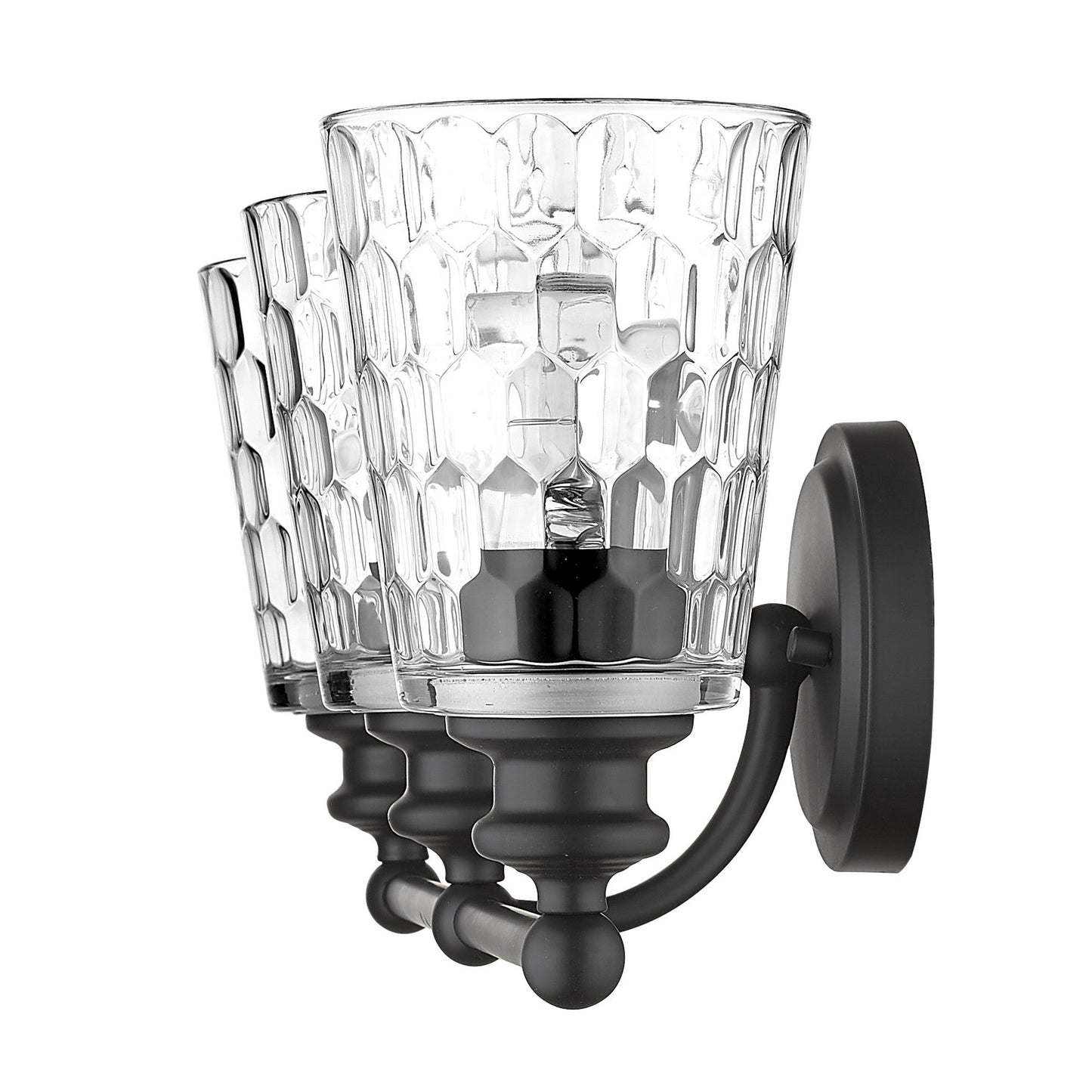 HomeRoots Mae 3-Light Vanity in Matte Black Finish