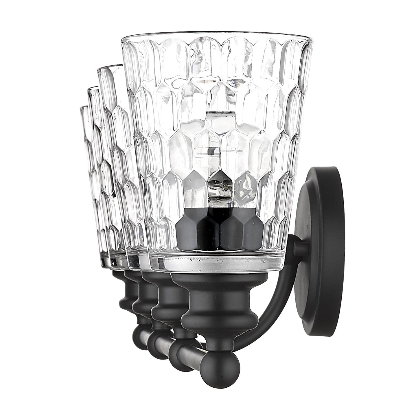 HomeRoots Mae 4-Light Vanity Lighting in Matte Black Finish
