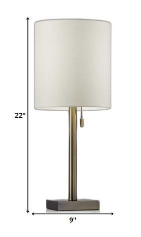 HomeRoots Metal Table Lamp With Antique Brass Finish