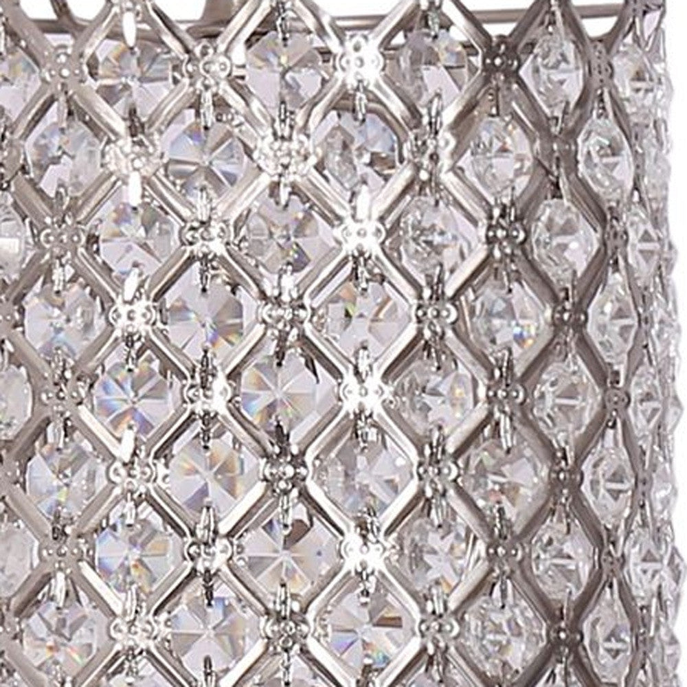 HomeRoots Metal Table Lamps With Crystal Bead Shade in Set of 2