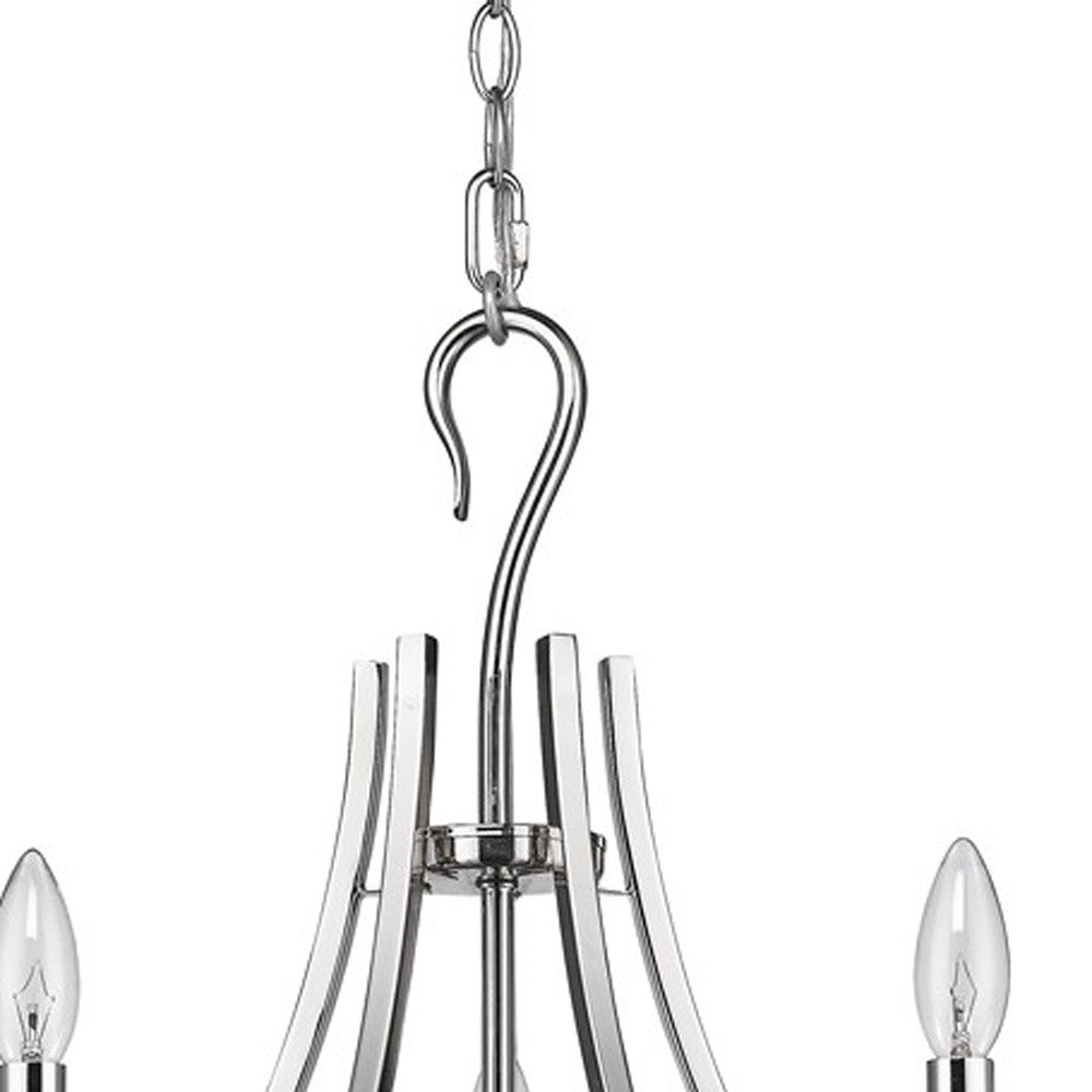 HomeRoots Michelle 5-Light Chandelier in Polished Nickel Finish