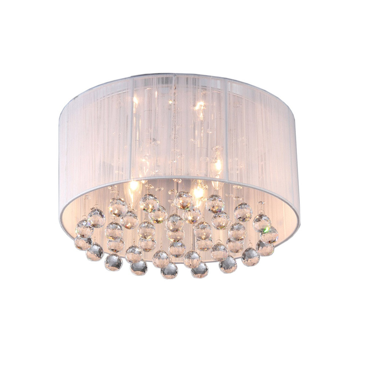 HomeRoots Mineya 5-light 17" Chrome Swag Lamp With White Finish