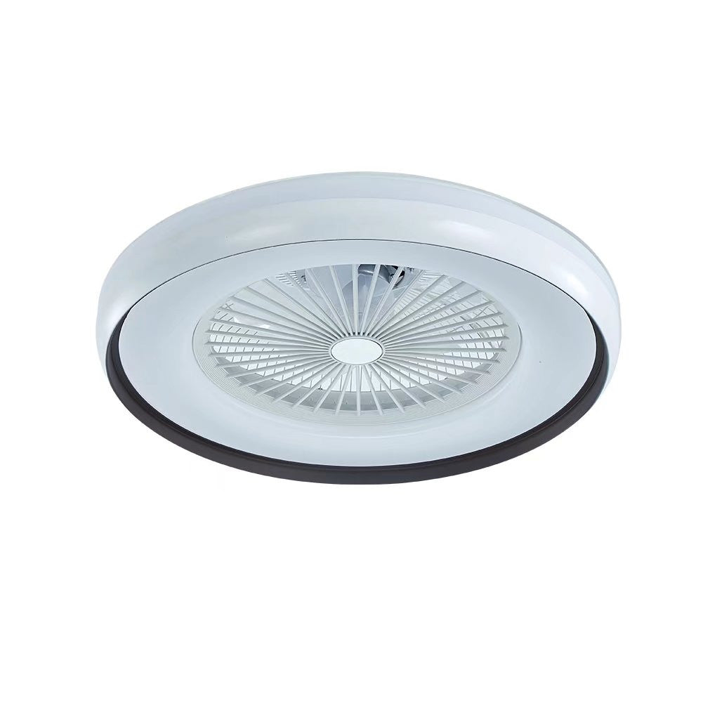 HomeRoots Minimalist LED Light With Ceiling Fan in White and Black Finish