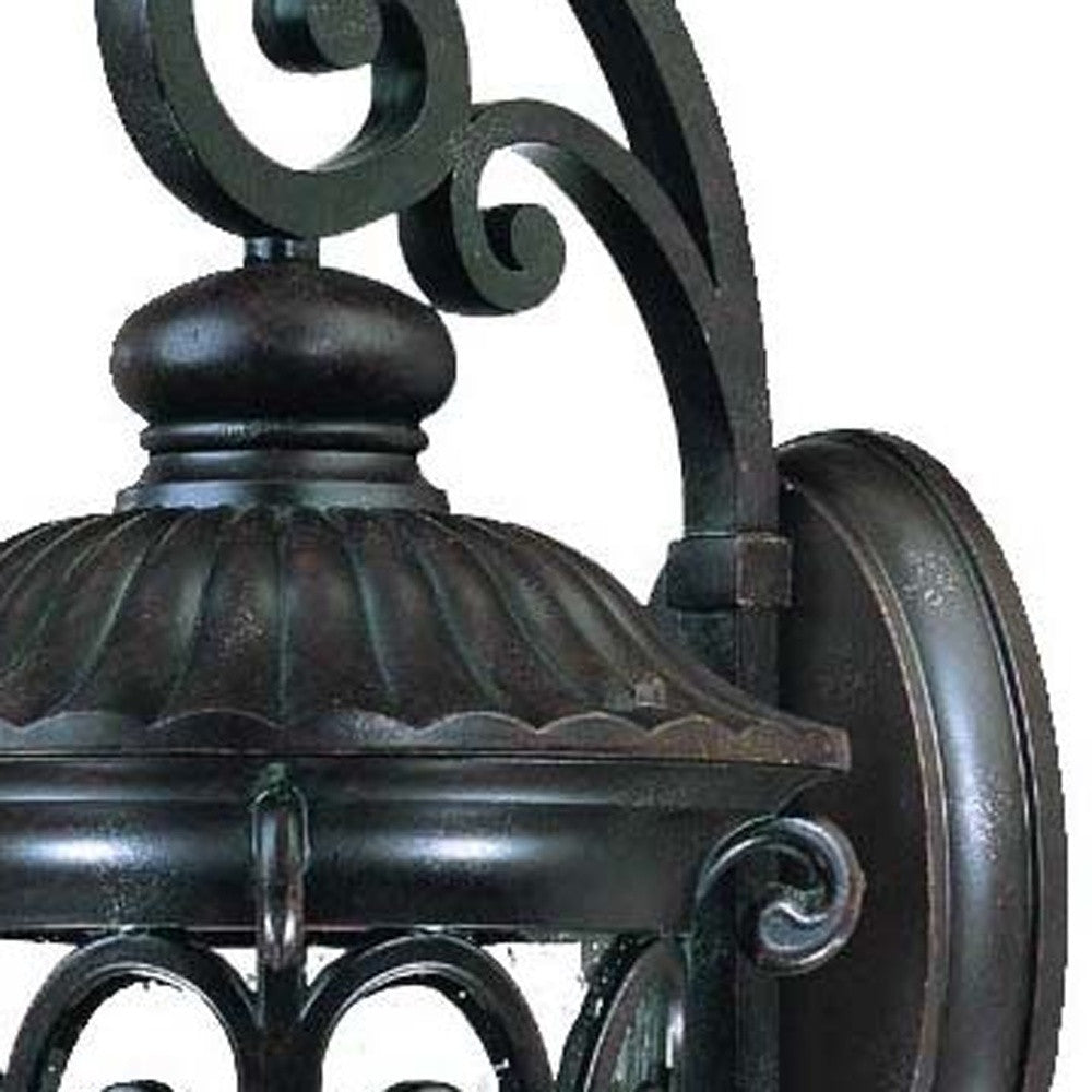 HomeRoots Naples 3-Light Wall Light in Marbelized Mahogany Finish
