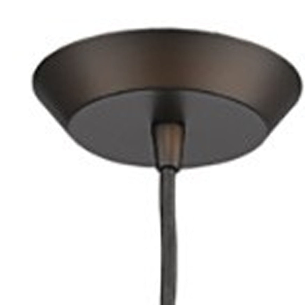 HomeRoots Narrow Hanging Light With Glass Studs in Bronze Finish