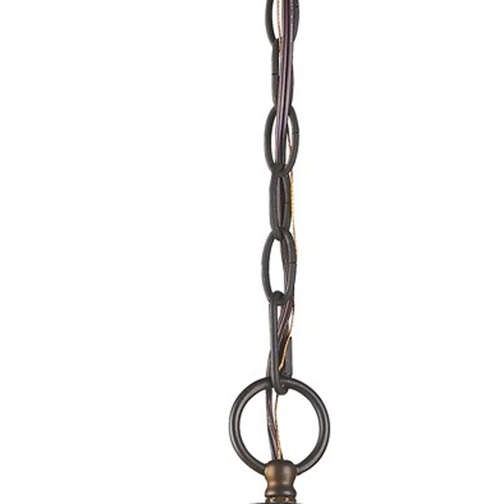 HomeRoots Olivia 1-Light Crystal Globe Pendant in Oil Rubbed Bronze Finish