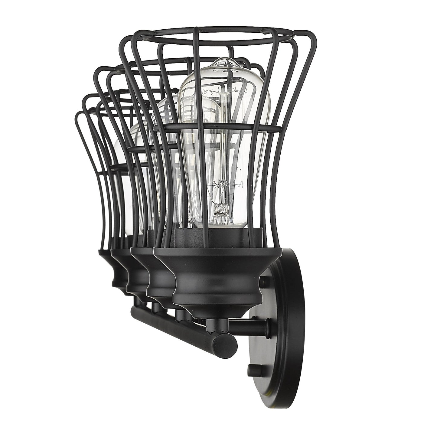 HomeRoots Piers 4-Light Vanity in Matte Black Finish