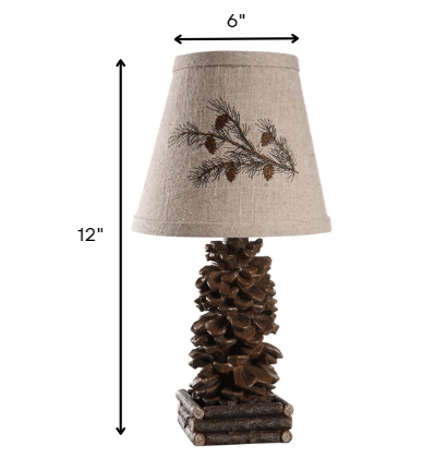 HomeRoots Pinecone Accent Lamp With Tan Empire Shade