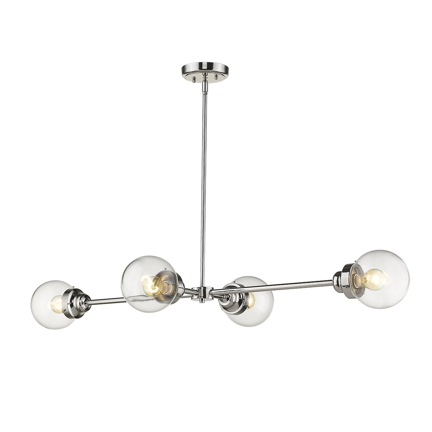 HomeRoots Portsmith 4-Light Island Pendant in Polished Nickel Finish