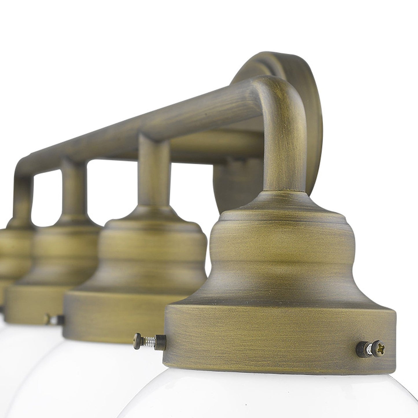 HomeRoots Portsmith 4-Light Vanity Lighting With Raw Brass Finish
