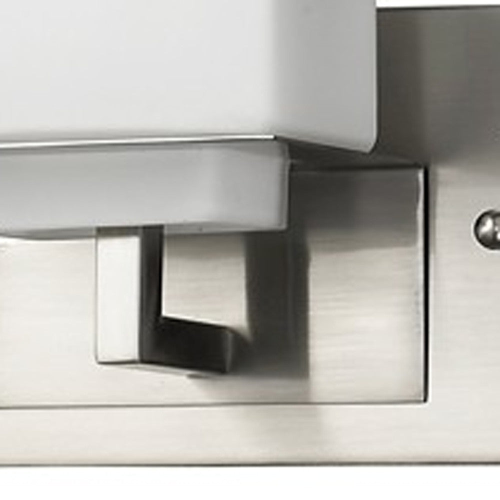 HomeRoots Rampart 3-Light Vanity Light With Etched Glass Shades With Satin Nickel Finish