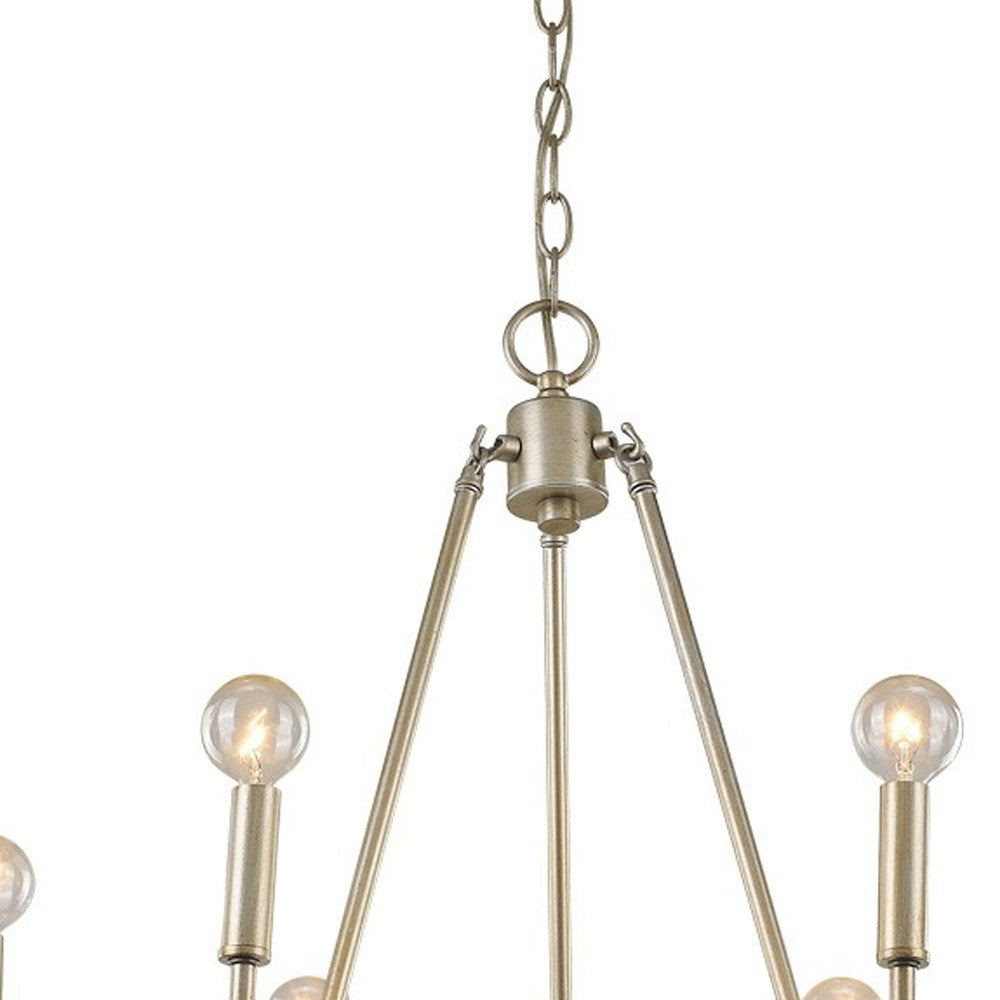 HomeRoots Reagan 6-Light Chandelier in Washed Gold Finish