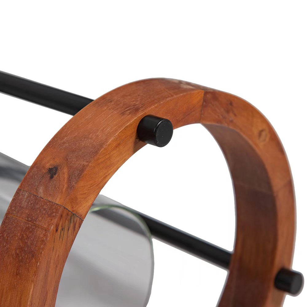 HomeRoots Retro Metal And Wood Pendant Lamp in Brown Finish