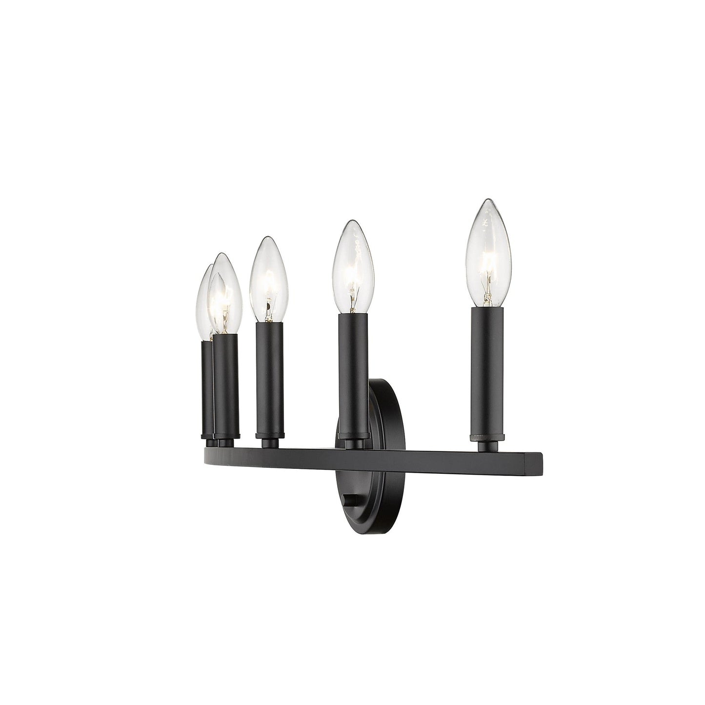 HomeRoots Sawyer 5-Light Vanity Lighting in Matte Black Finish