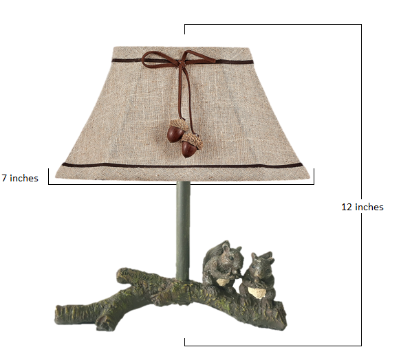 HomeRoots Squirrel Buddies Accent Lamp With Natural Shade