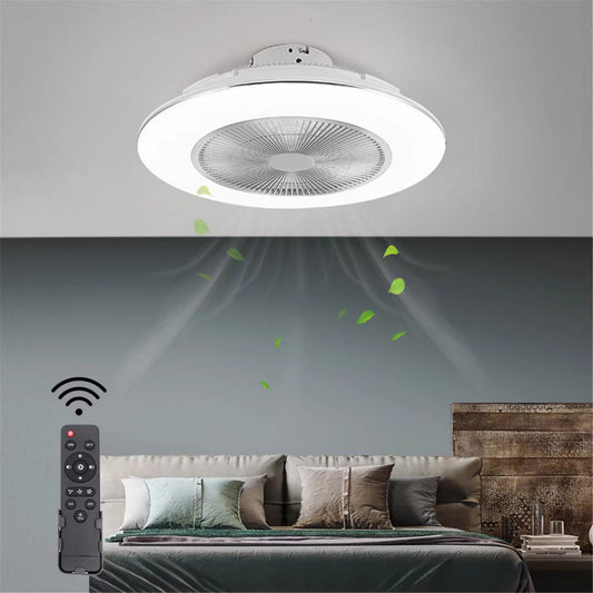 HomeRoots Stylish LED Ceiling Lamp And Fan in White Finish