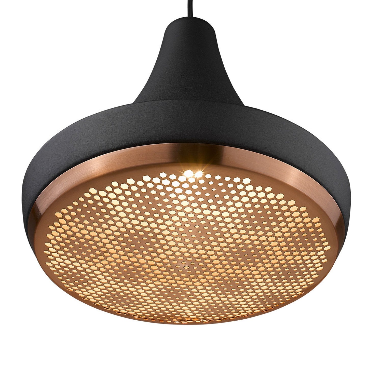 HomeRoots Tholos 1-Light Pendant in Matte Black Finish