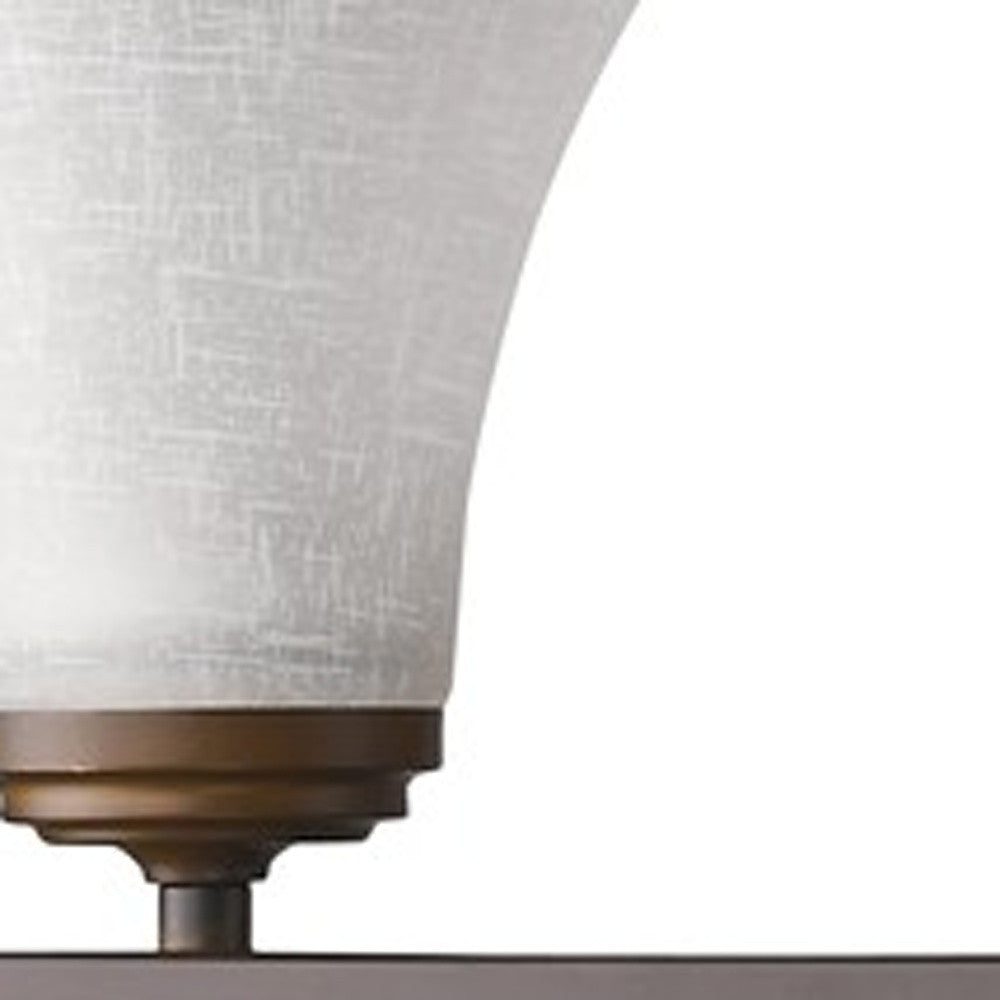 HomeRoots Three Light Wall Light With Tapered Glass Shade in Bronze Finish