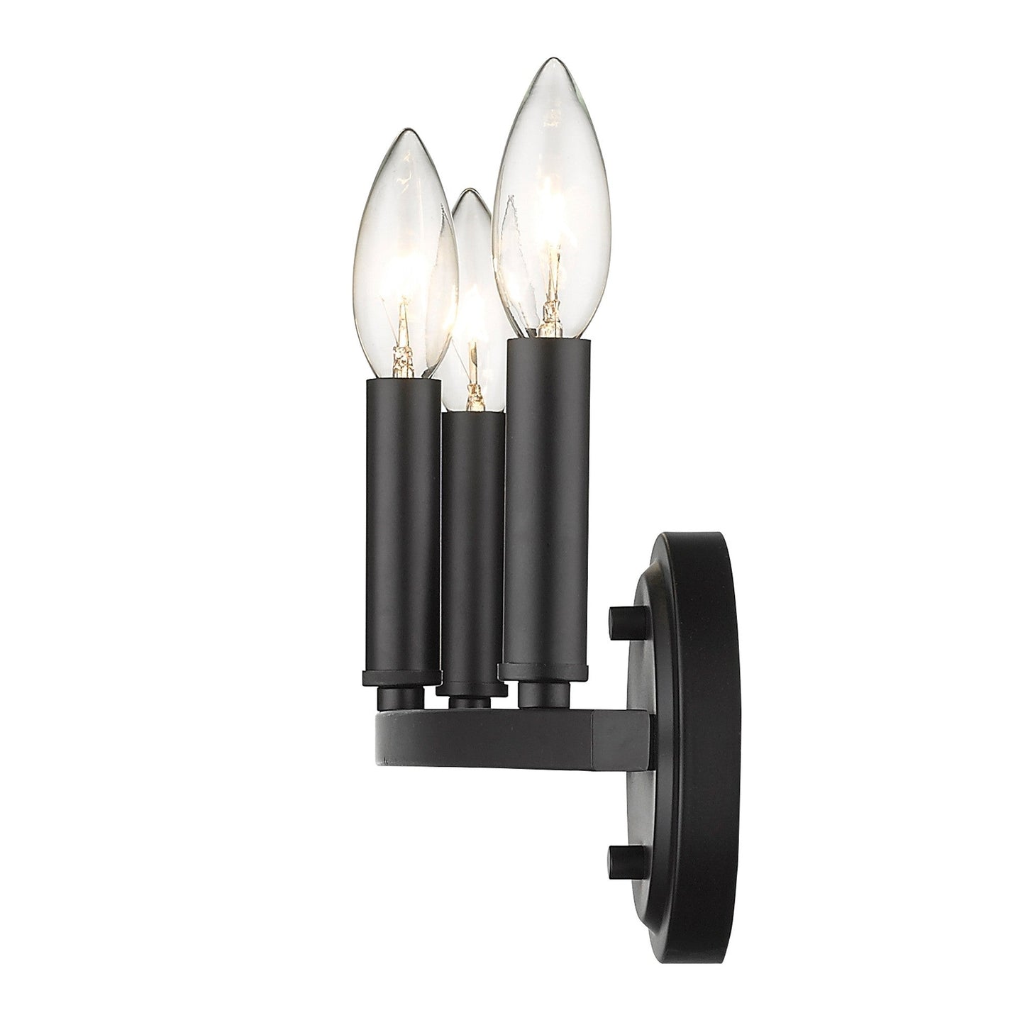 HomeRoots Three Light Wall Sconce in Matte Black Finish