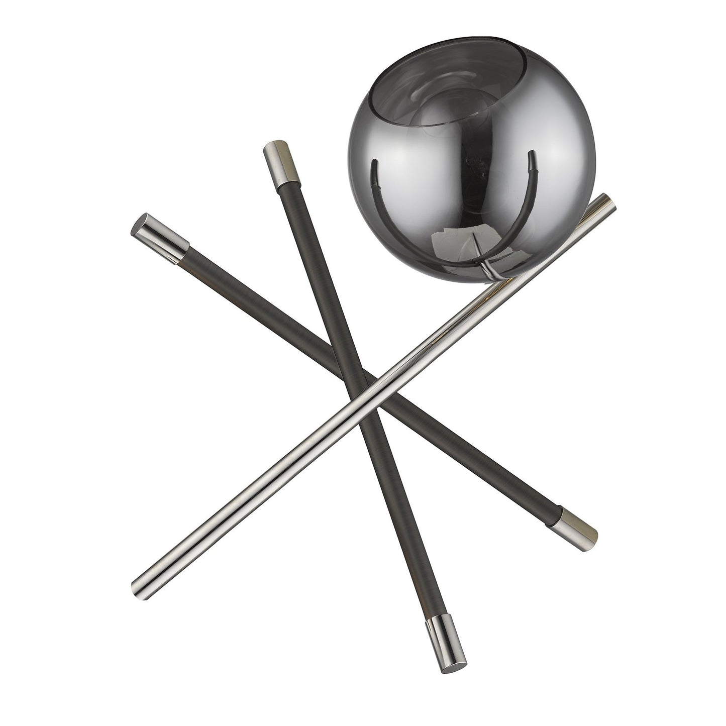 HomeRoots Trend Home 1-Light Table Lamp in Polished Nickel Finish