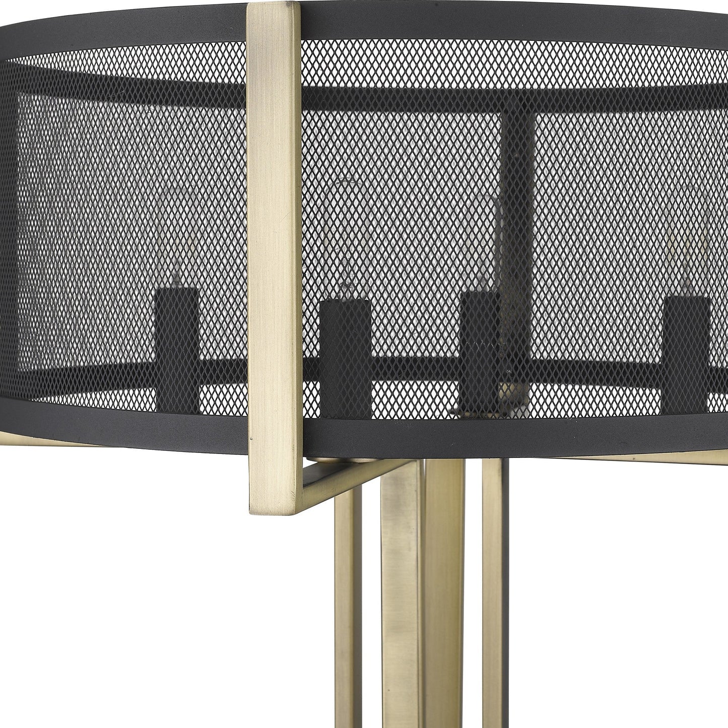 HomeRoots Trend Home 4-Light Table Lamp in Matte Black Finish