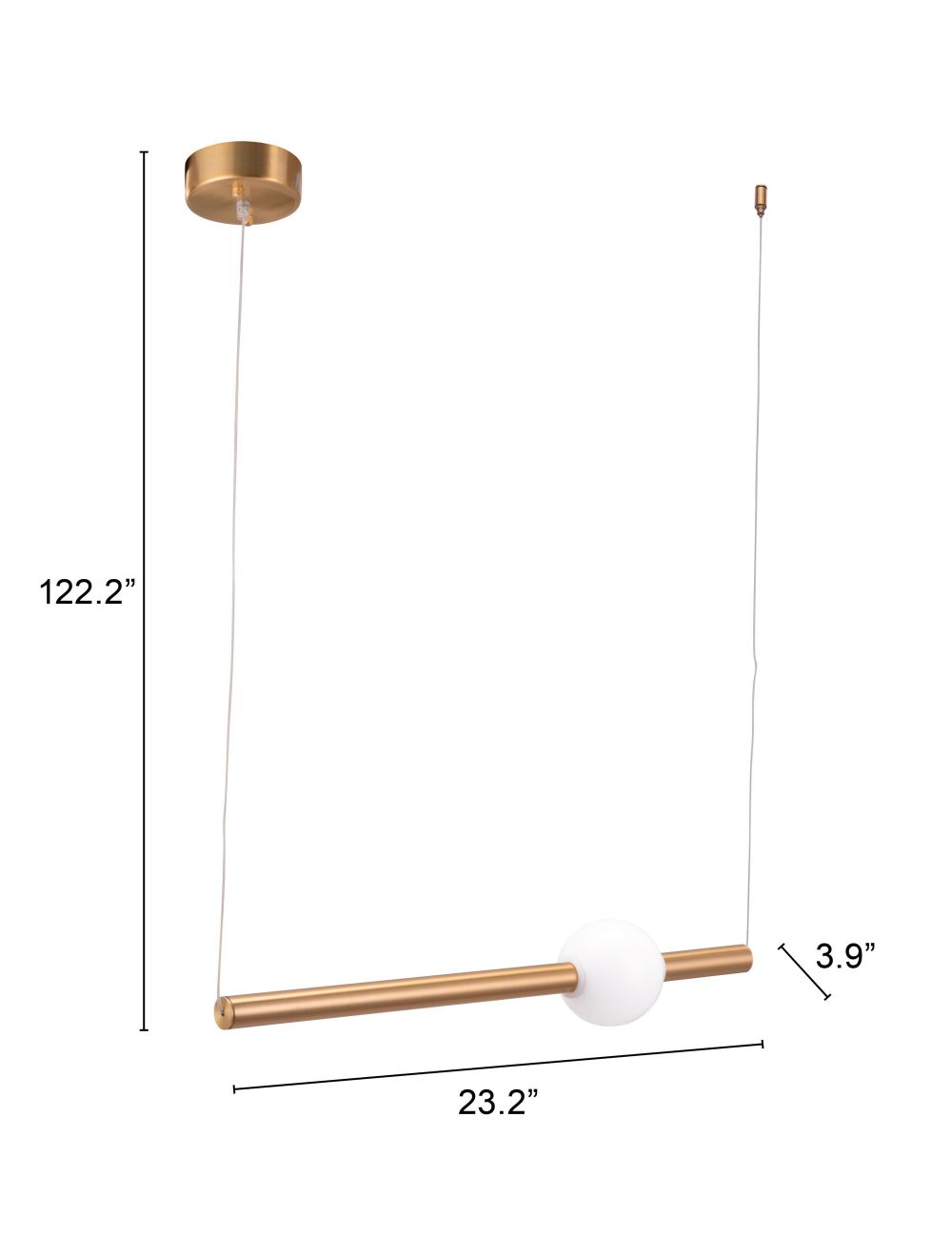 HomeRoots Vertical Cylinder Lamp in Gold Finish