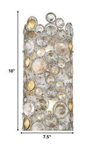 HomeRoots Vitozzi 2-Light Leaf Sconce With Antique Silver Finish