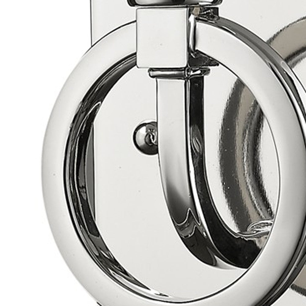 HomeRoots Wall Light With Frosted Glass Shade and Silver Metal Finish