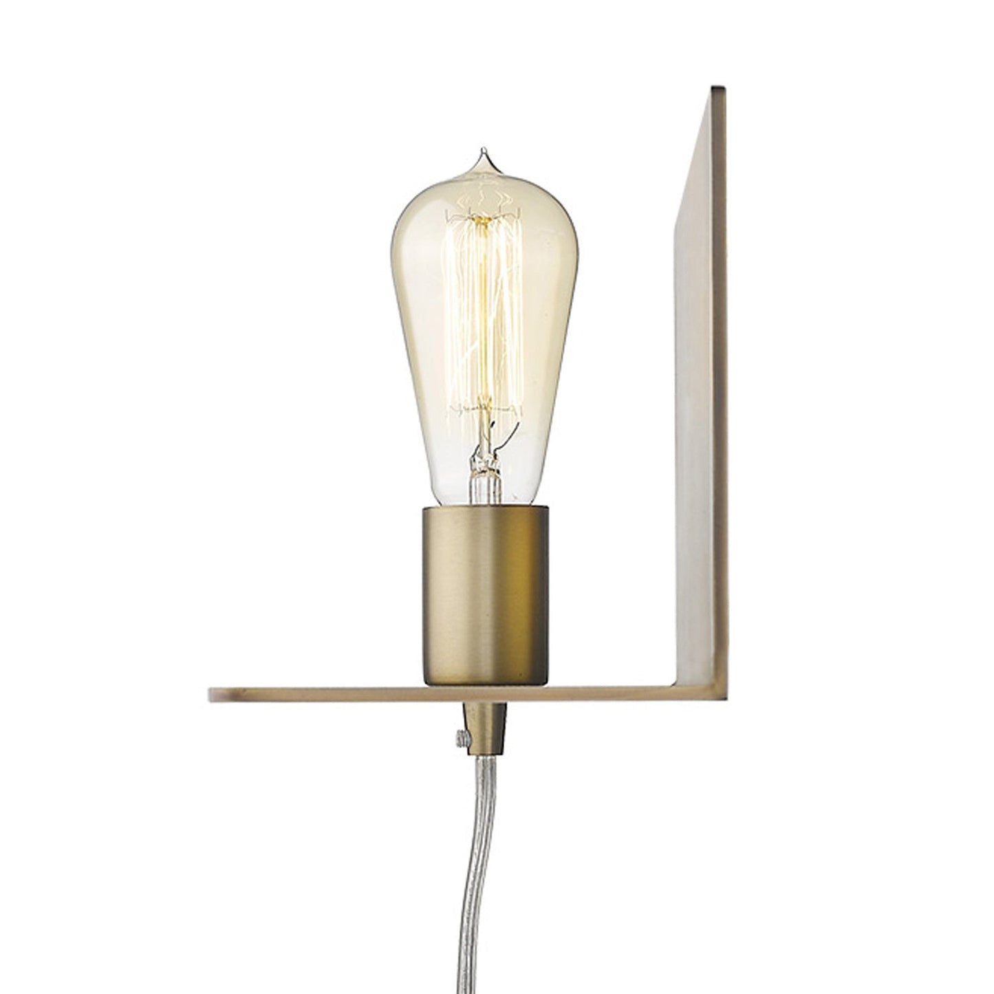 HomeRoots XL Shelf Wall Light With Dull Gold Finish