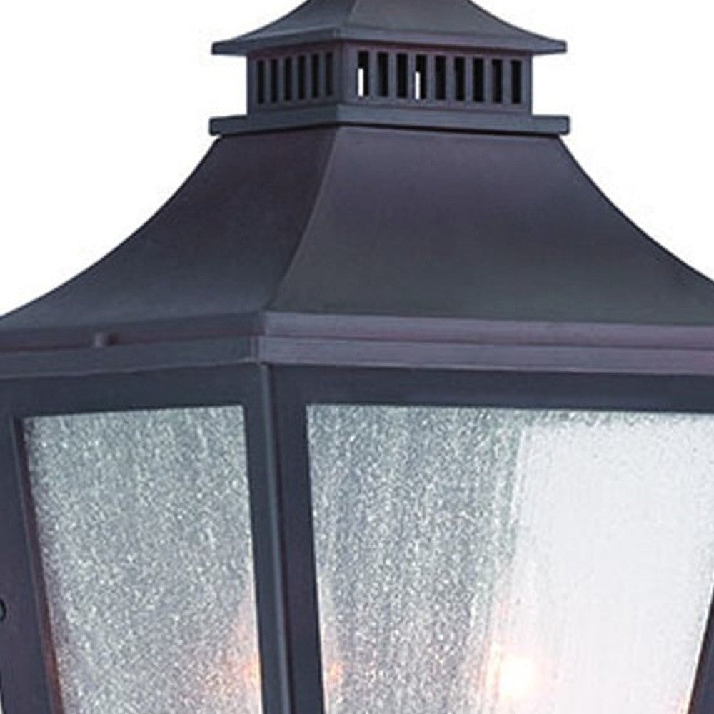 HomeRoots XL Two Light Pocket Lantern Wall Light in Antique Bronze Finish