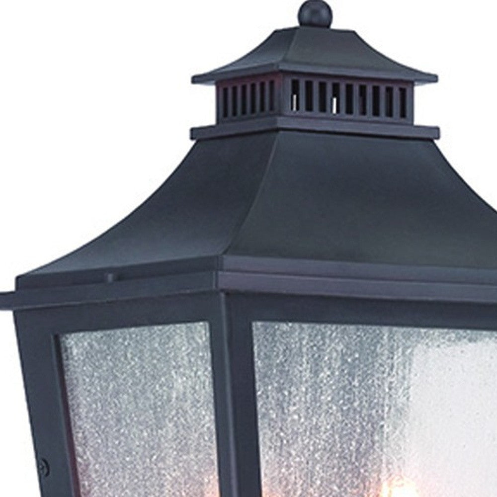HomeRoots XL Two Light Pocket Lantern Wall Light in Matte Black Finish
