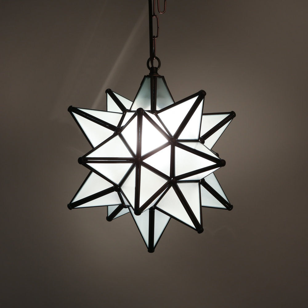 Hometown Evolution 12" Frosted White Glass Star Lights
